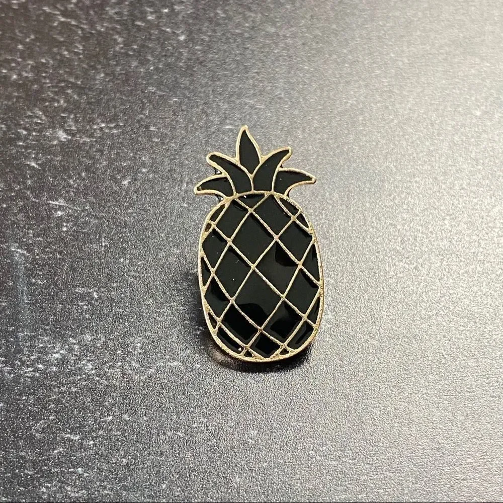 Black Pineapple Enamel Pin/ Brooch Lapel